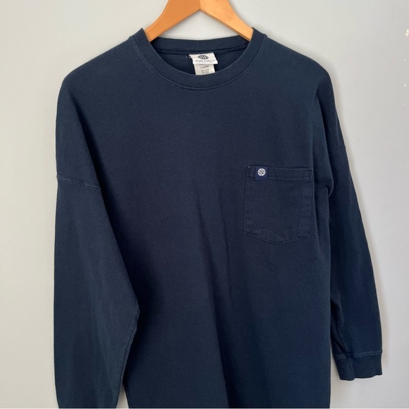 Simply Southern Collection Sail Away Navy Blue Oversized Long Sleeve Shirt Sz S - Picture 6 of 14